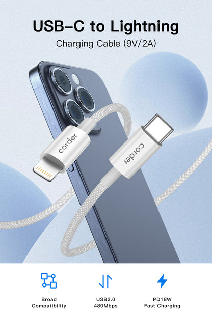 Laddkabel för iPhone USB-C Lightning