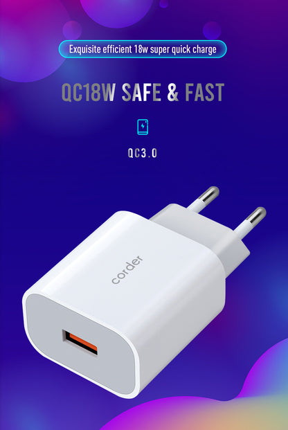 Snabbladdare 18W Strömadapter