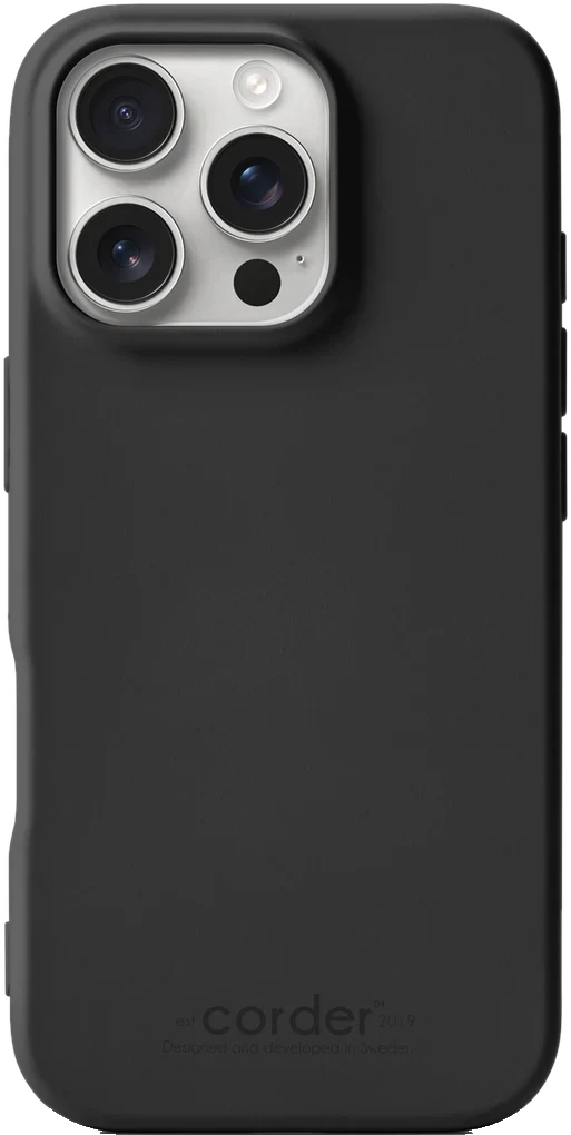 Corder TPU-skal i svart till iPhone 16 Pro