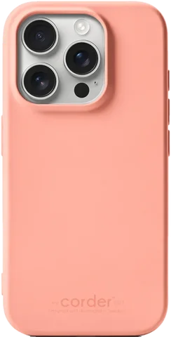 Corder TPU-skal till iPhone 15 Pro i persika