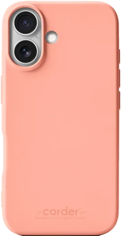 Corder TPU-skal till iPhone 16 i persika