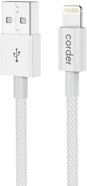 Corder laddkabel USB-A till Lightning, 2 meter, vit